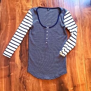 J Crew Contrasting Stripe Knit Top